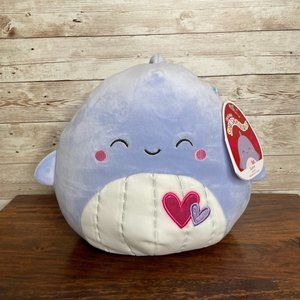 Squishmallows 8" Samir The Blue Whale Valentine's/Vday 2022 Edition